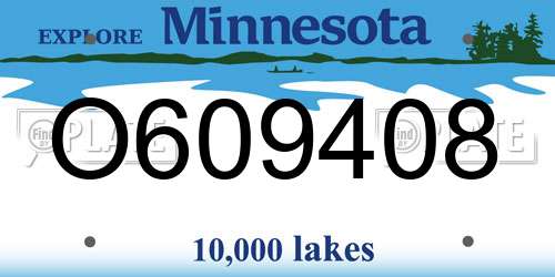 O609408 Minnesota License Plate