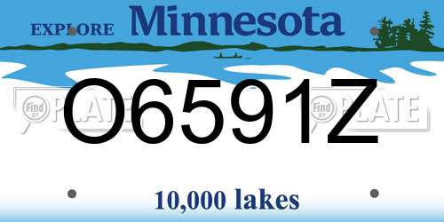 O6591Z Minnesota License Plate