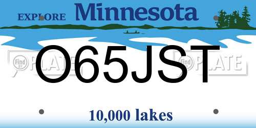 O65JST Minnesota License Plate