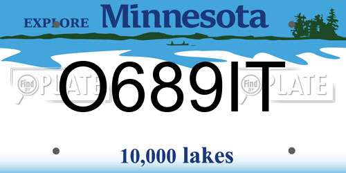 O689IT Minnesota License Plate