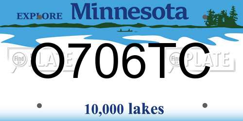 O706TC Minnesota License Plate