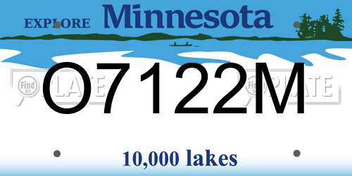 O7122M Minnesota License Plate