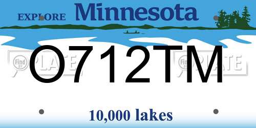 O712TM Minnesota License Plate