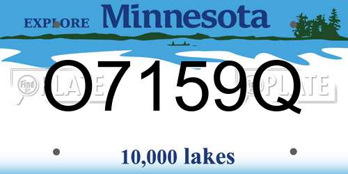 O7159Q Minnesota License Plate