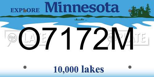 O7172M Minnesota License Plate
