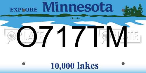 O717TM Minnesota License Plate