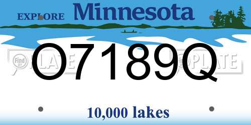 O7189Q Minnesota License Plate