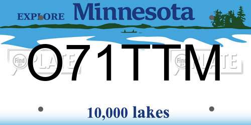 O71TTM Minnesota License Plate