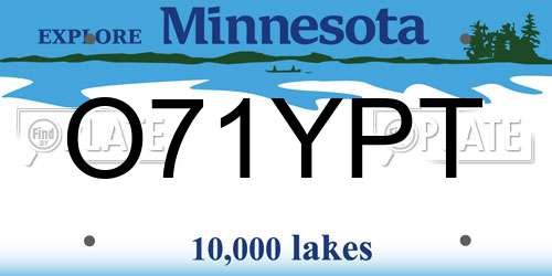 O71YPT Minnesota License Plate