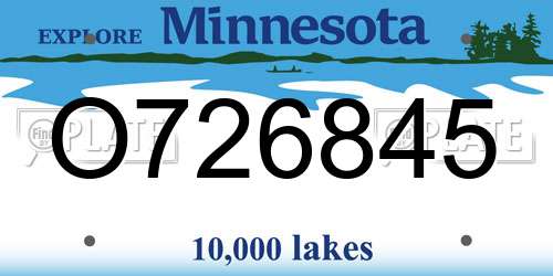 O726845 Minnesota License Plate