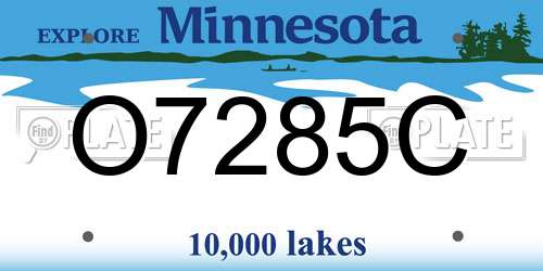 O7285C Minnesota License Plate