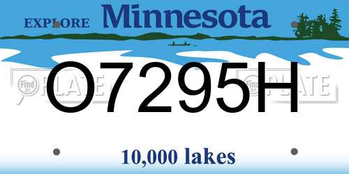 O7295H Minnesota License Plate