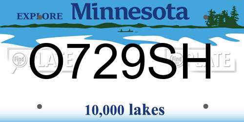 O729SH Minnesota License Plate