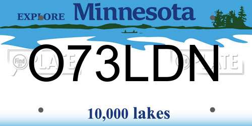 O73LDN Minnesota License Plate