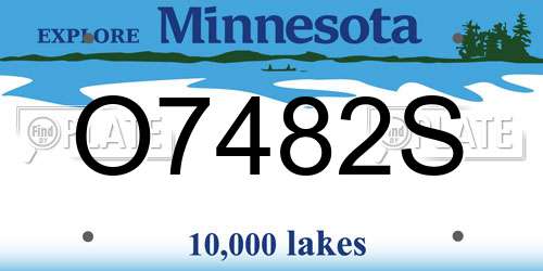 O7482S Minnesota License Plate