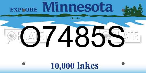 O7485S Minnesota License Plate