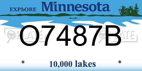 O7487B Minnesota License Plate