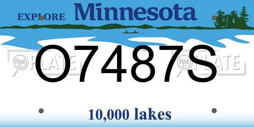 O7487S Minnesota License Plate