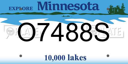 O7488S Minnesota License Plate
