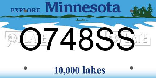 O748SS Minnesota License Plate