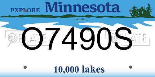 O7490S Minnesota License Plate