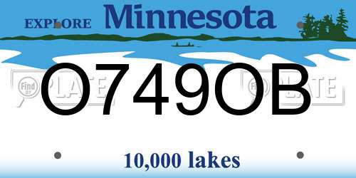 O749OB Minnesota License Plate
