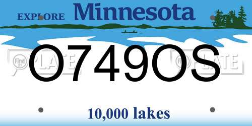 O749OS Minnesota License Plate