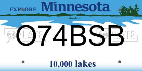 O74BSB Minnesota License Plate