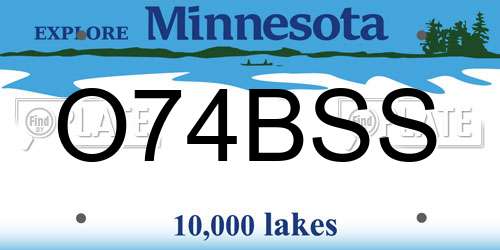 O74BSS Minnesota License Plate
