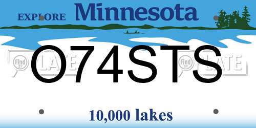O74STS Minnesota License Plate