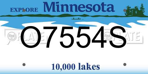 O7554S Minnesota License Plate