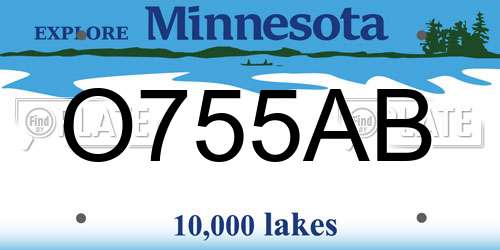 O755AB Minnesota License Plate