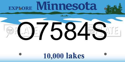 O7584S Minnesota License Plate