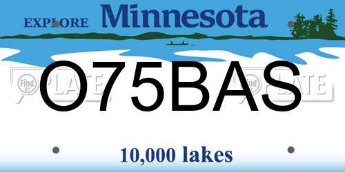 O75BAS Minnesota License Plate