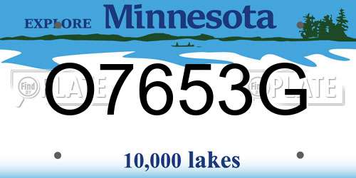 O7653G Minnesota License Plate