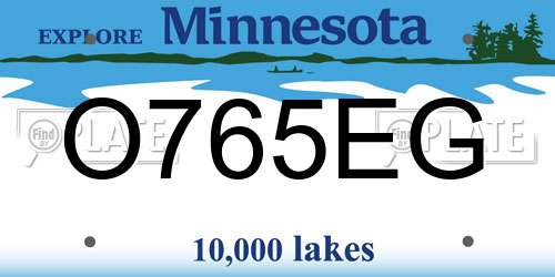 O765EG Minnesota License Plate