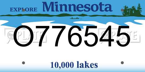 O776545 Minnesota License Plate