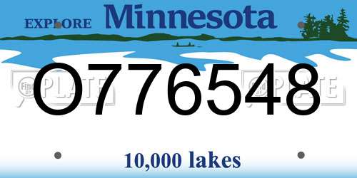 O776548 Minnesota License Plate