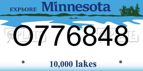 O776848 Minnesota License Plate