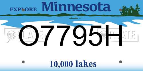 O7795H Minnesota License Plate