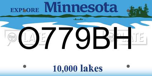 O779BH Minnesota License Plate