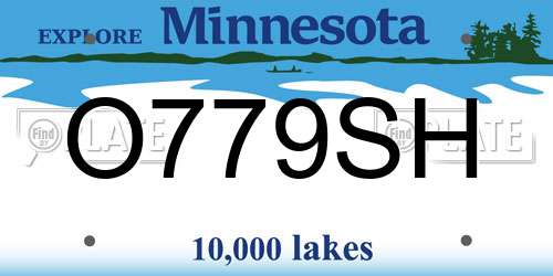 O779SH Minnesota License Plate