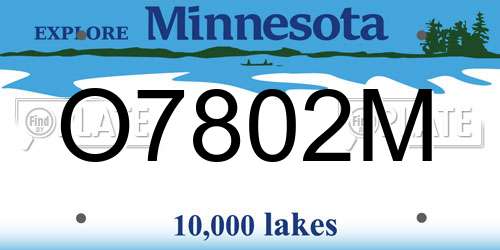 O7802M Minnesota License Plate