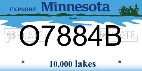O7884B Minnesota License Plate