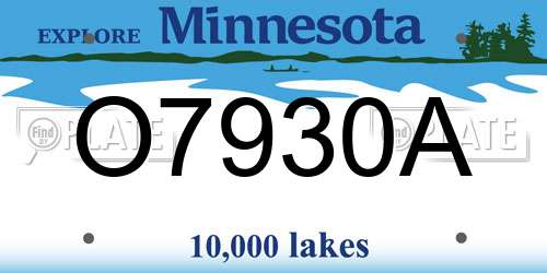 O7930A Minnesota License Plate