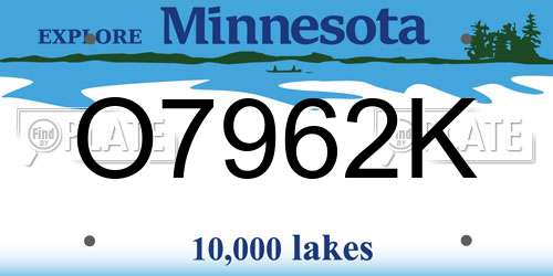 O7962K Minnesota License Plate
