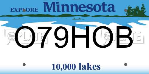 O79HOB Minnesota License Plate