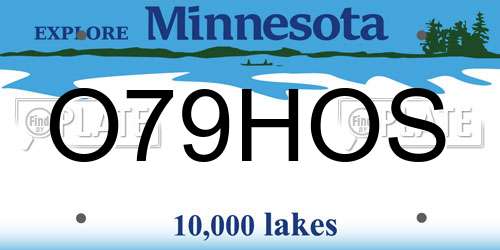 O79HOS Minnesota License Plate