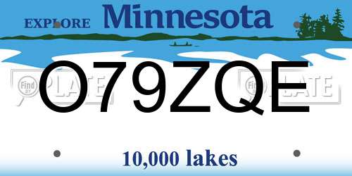 O79ZQE Minnesota License Plate