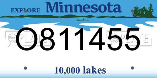 O811455 Minnesota License Plate